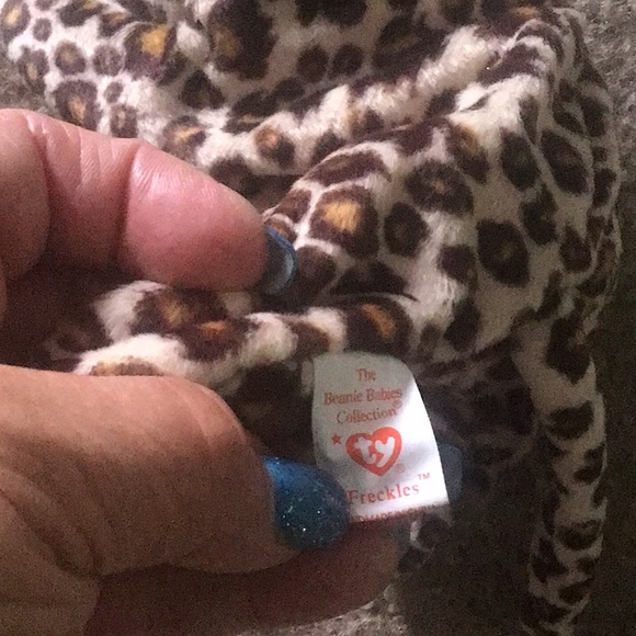 TY Freckles beanie baby leopard with tag spotted plastic hang tag - Picture 5 of 6